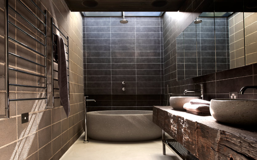 Lotus Bath and Basins in Elm and Willow Residence in  Melbourne, Australia