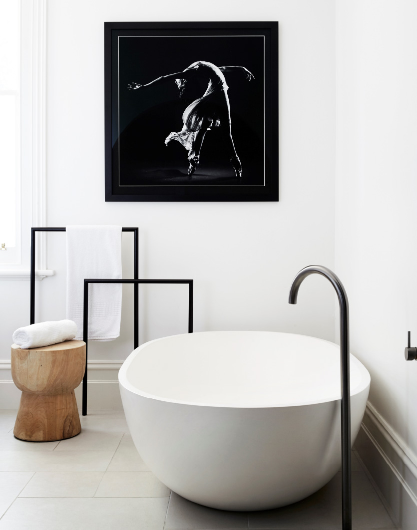 apaiser freestanding Haven bath featured in a white bathroom
