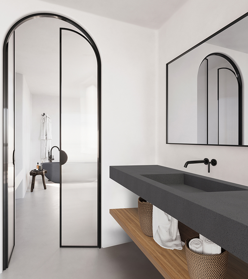 Sentosa Bath and Reflection Vanity in Brolga Grey
